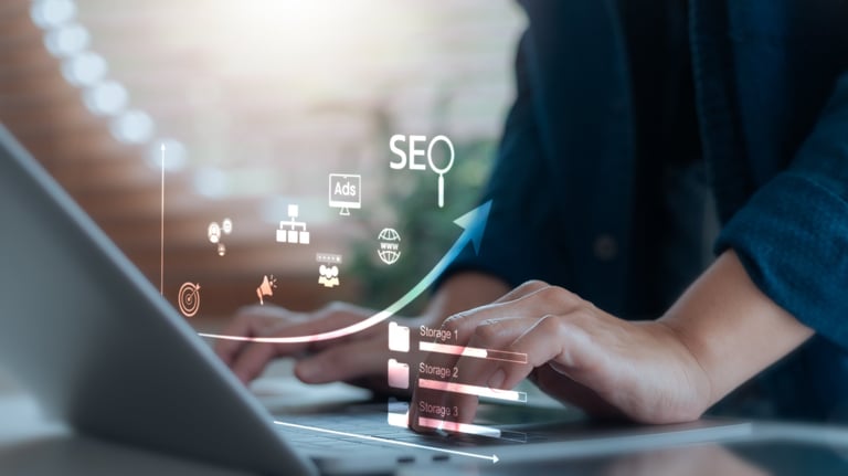 Digital marketing professional analyzing SEO performance